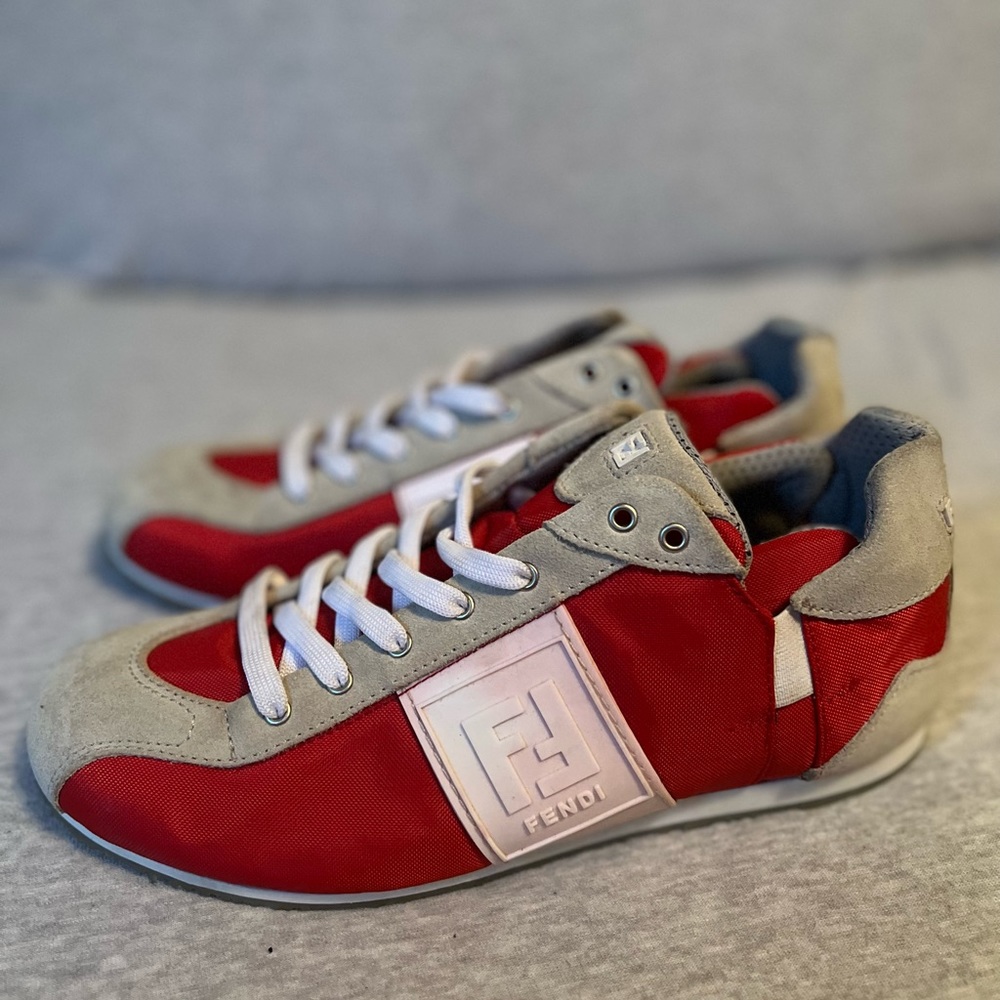 Fendi sneakers- brand Red and white